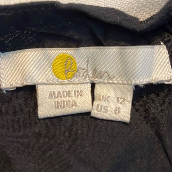 Boden One Shoulder Midi Dress Black Cotton Knit Side Zip Fit n Flare 8 - Picture 6 of 10